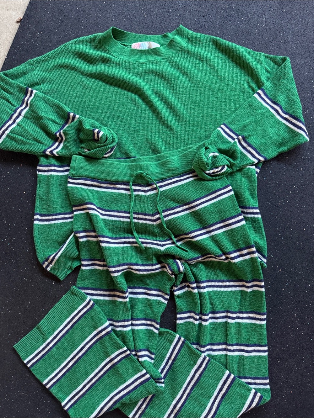 Free People Green Striped Women's Beach Set